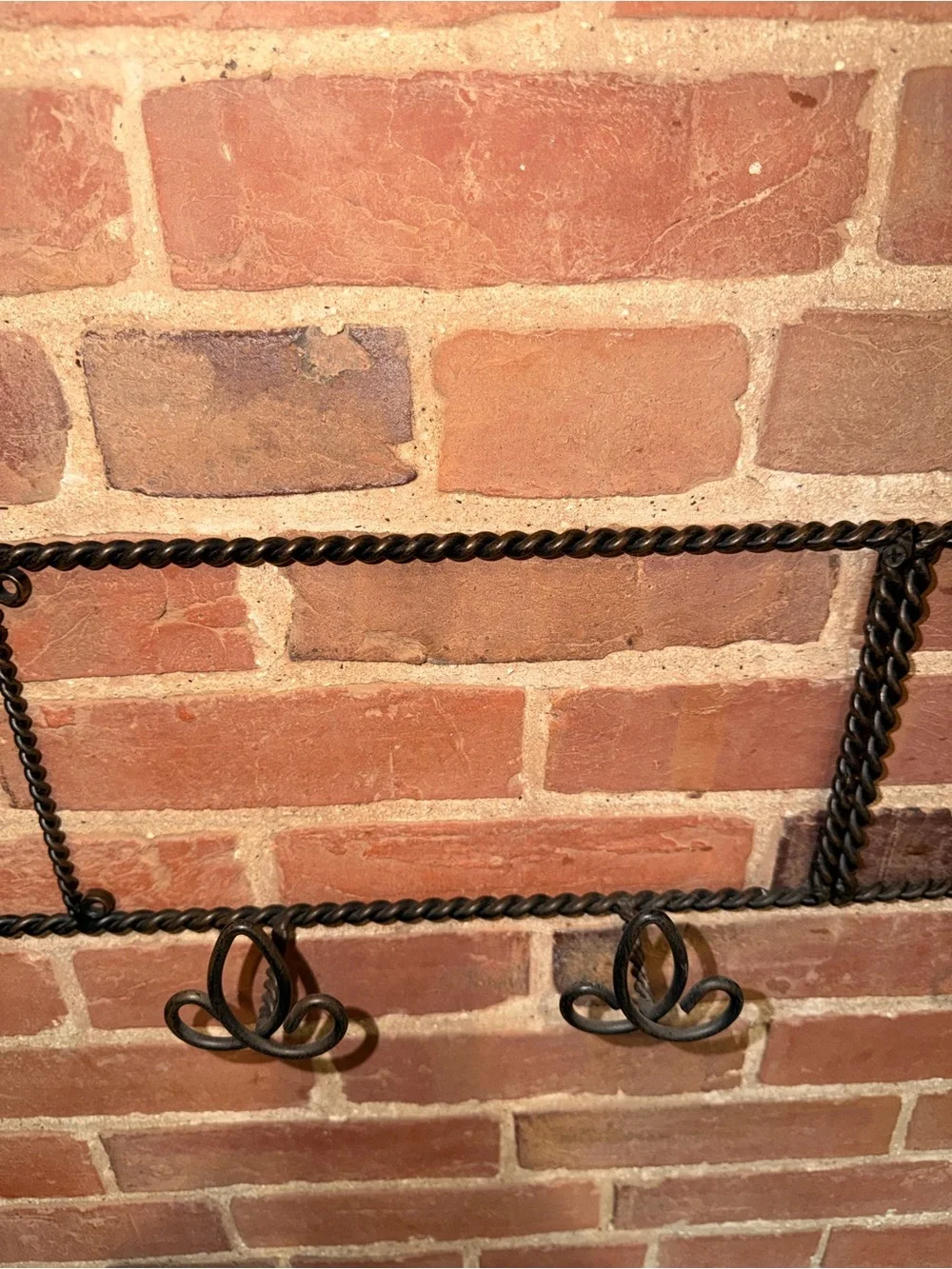 Ornate Black Metal Wall Hook Rack with Scroll Accents